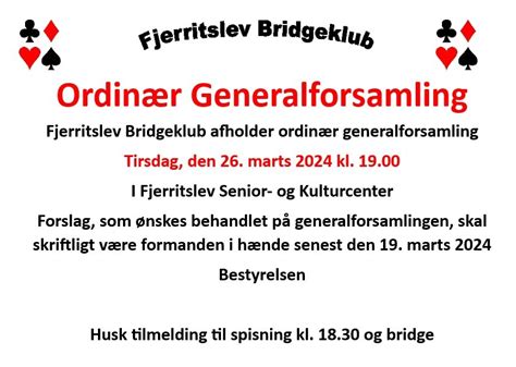 kjellerup bridgeklub|Oversigt